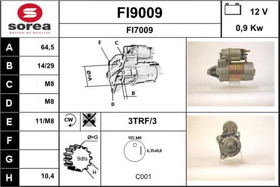 SNRA FI9009 - Стартер avtolavka.club