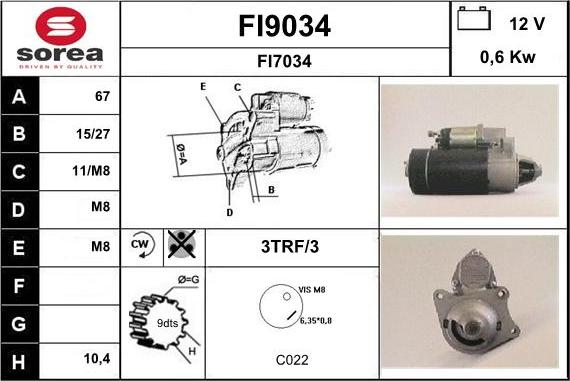 SNRA FI9034 - Стартер avtolavka.club