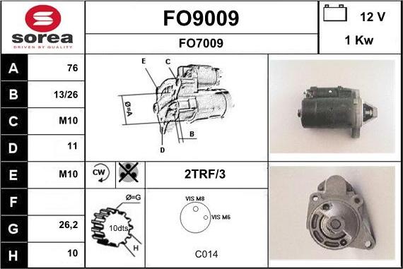 SNRA FO9009 - Стартер avtolavka.club