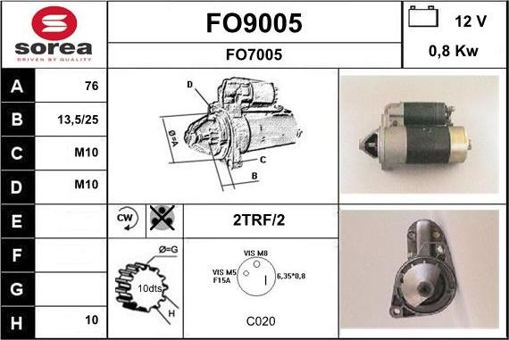 SNRA FO9005 - Стартер avtolavka.club