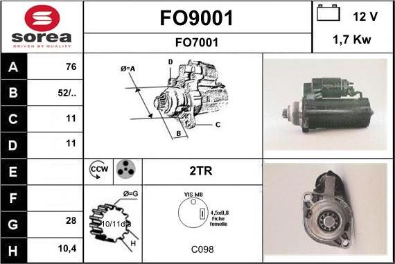 SNRA FO9001 - Стартер avtolavka.club