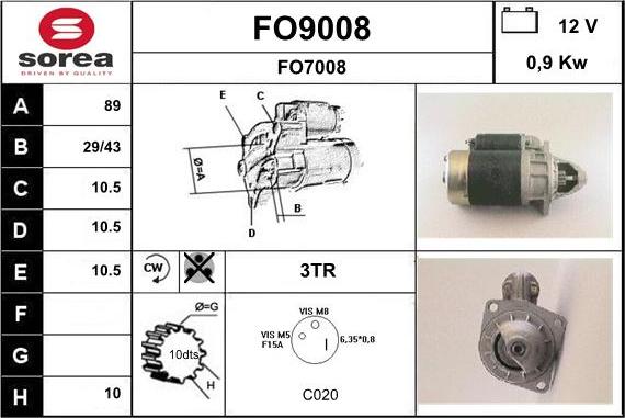 SNRA FO9008 - Стартер avtolavka.club