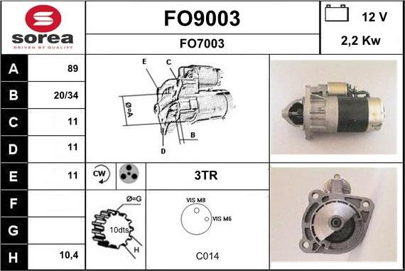 SNRA FO9003 - Стартер avtolavka.club