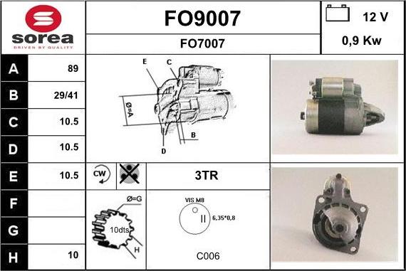 SNRA FO9007 - Стартер avtolavka.club