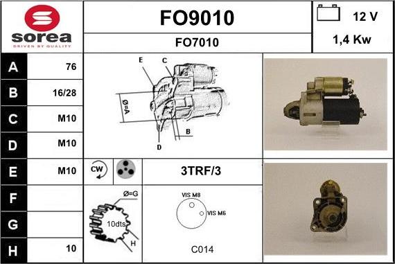 SNRA FO9010 - Стартер avtolavka.club