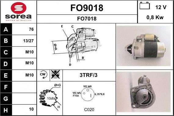 SNRA FO9018 - Стартер avtolavka.club