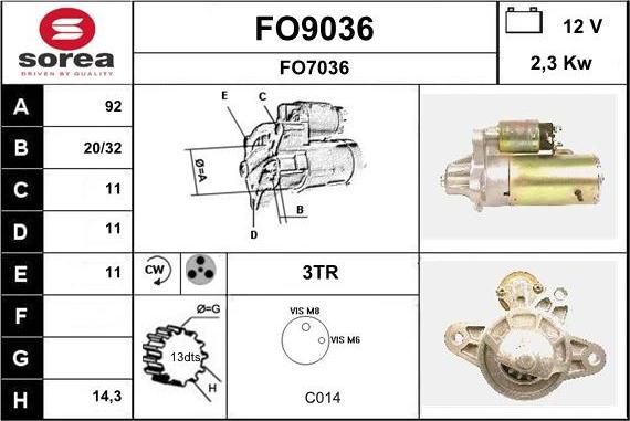 SNRA FO9036 - Стартер avtolavka.club