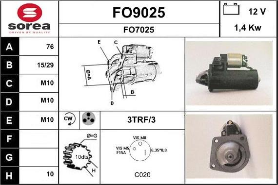 SNRA FO9025 - Стартер avtolavka.club