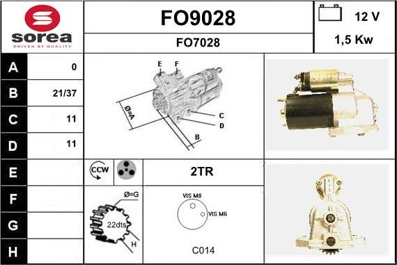 SNRA FO9028 - Стартер avtolavka.club