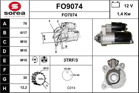 SNRA FO9074 - Стартер avtolavka.club