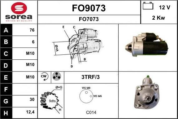 SNRA FO9073 - Стартер avtolavka.club