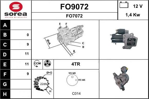 SNRA FO9072 - Стартер avtolavka.club