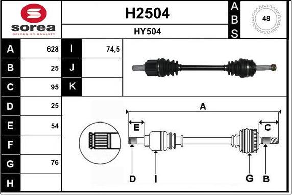 SNRA H2504 - Приводний вал avtolavka.club