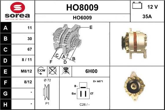 SNRA HO8009 - Генератор avtolavka.club