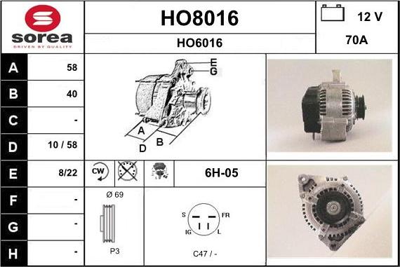 SNRA HO8016 - Генератор avtolavka.club