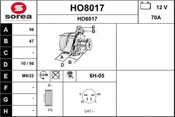 SNRA HO8017 - Генератор avtolavka.club