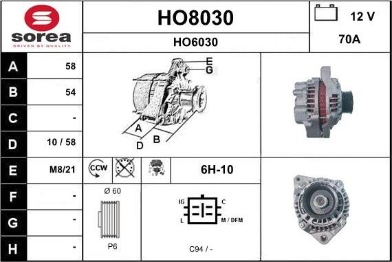 SNRA HO8030 - Генератор avtolavka.club