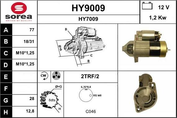 SNRA HY9009 - Стартер avtolavka.club