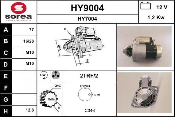 SNRA HY9004 - Стартер avtolavka.club