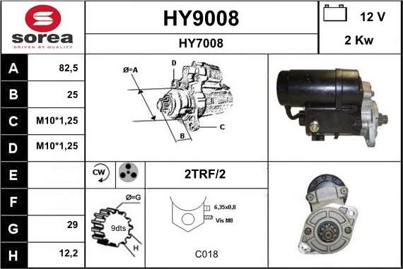 SNRA HY9008 - Стартер avtolavka.club