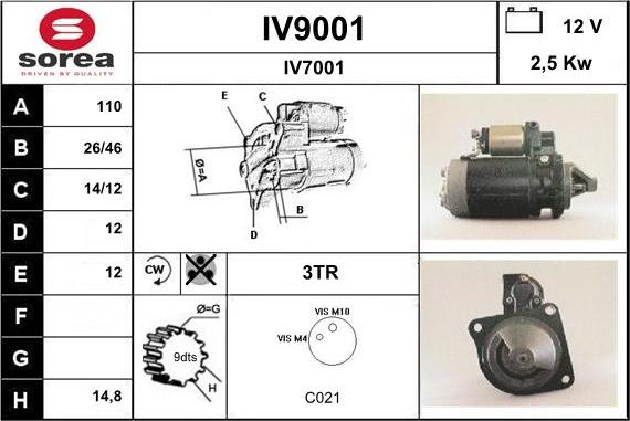 SNRA IV9001 - Стартер avtolavka.club