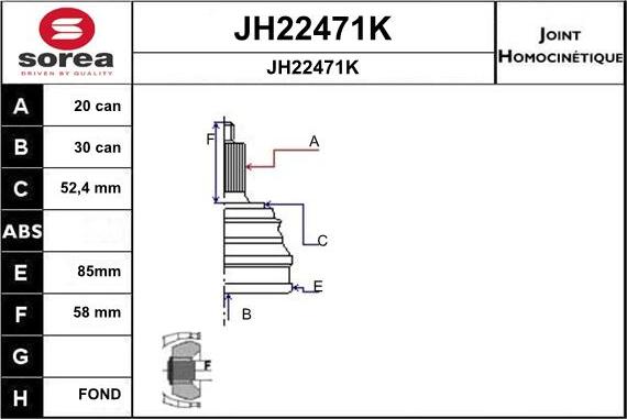 SNRA JH22471K - Шарнірний комплект, ШРУС, приводний вал avtolavka.club