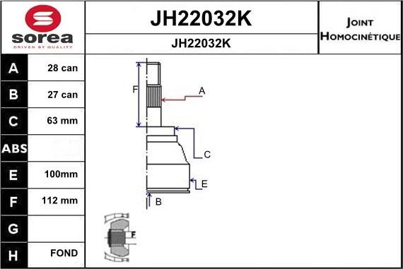 SNRA JH22032K - Шарнірний комплект, ШРУС, приводний вал avtolavka.club