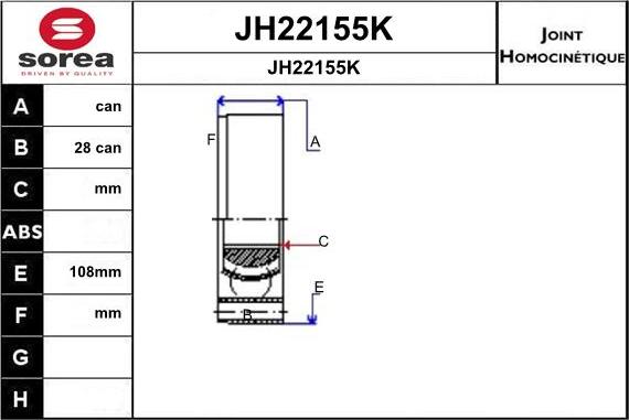 SNRA JH22155K - Шарнірний комплект, ШРУС, приводний вал avtolavka.club