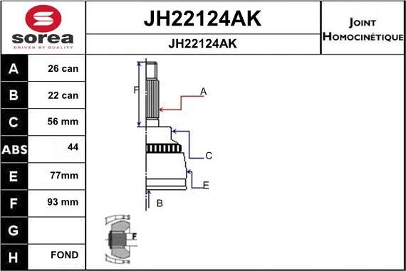SNRA JH22124AK - Шарнірний комплект, ШРУС, приводний вал avtolavka.club