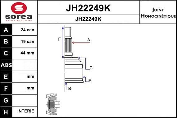 SNRA JH22249K - Шарнірний комплект, ШРУС, приводний вал avtolavka.club