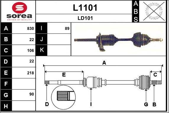 SNRA L1101 - Приводний вал avtolavka.club