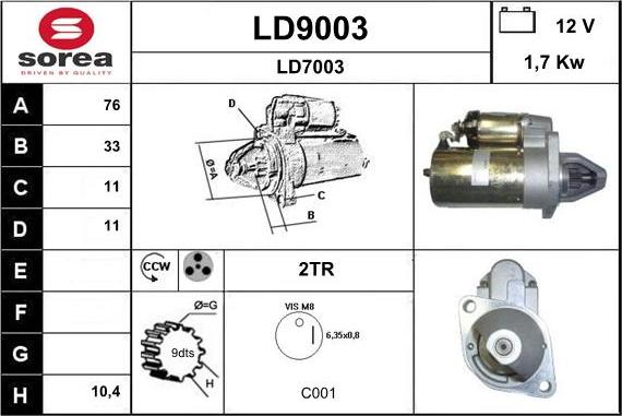 SNRA LD9003 - Стартер avtolavka.club