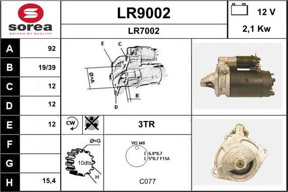 SNRA LR9002 - Стартер avtolavka.club