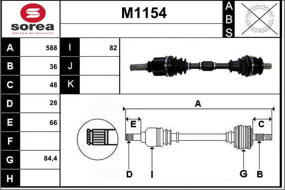 SNRA M1154 - Приводний вал avtolavka.club