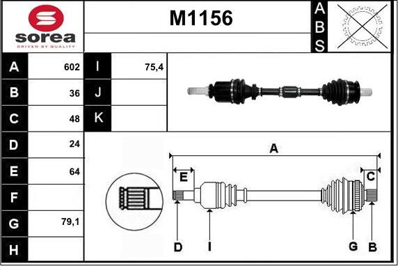 SNRA M1156 - Приводний вал avtolavka.club