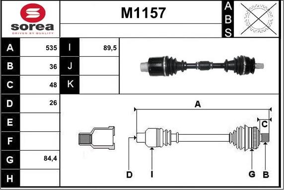 SNRA M1157 - Приводний вал avtolavka.club