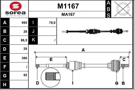 SNRA M1167 - Приводний вал avtolavka.club