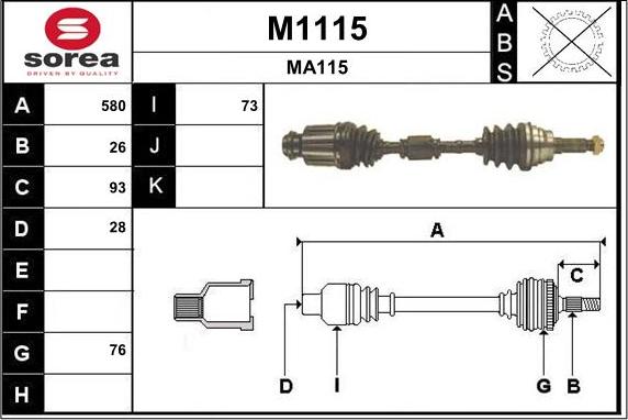 SNRA M1115 - Приводний вал avtolavka.club