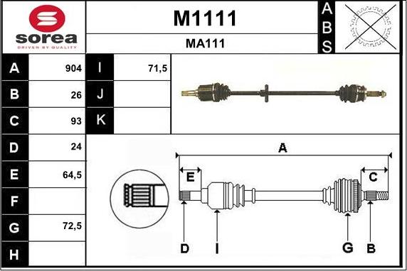 SNRA M1111 - Приводний вал avtolavka.club