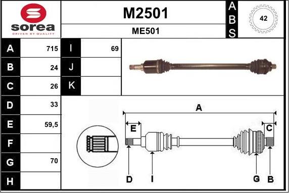 SNRA M2501 - Приводний вал avtolavka.club