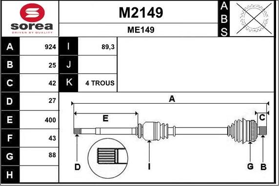 SNRA M2149 - Приводний вал avtolavka.club