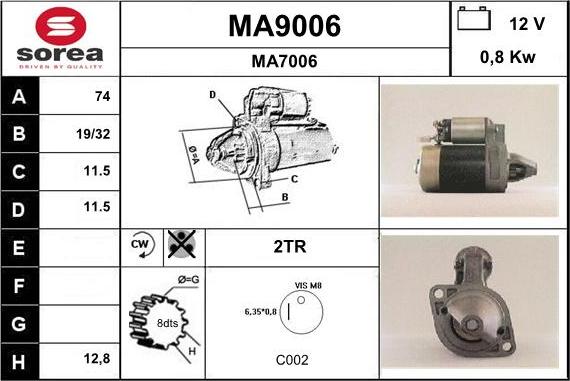 SNRA MA9006 - Стартер avtolavka.club