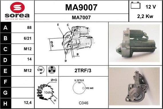 SNRA MA9007 - Стартер avtolavka.club