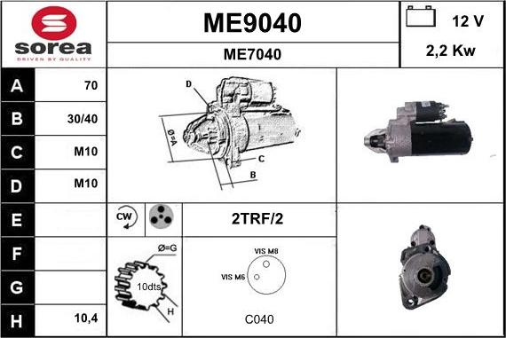 SNRA ME9040 - Стартер avtolavka.club