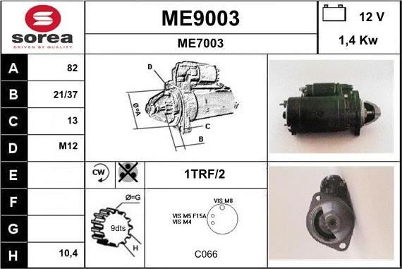 SNRA ME9003 - Стартер avtolavka.club