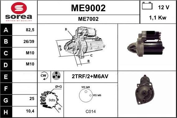 SNRA ME9002 - Стартер avtolavka.club