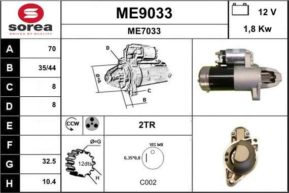 SNRA ME9033 - Стартер avtolavka.club