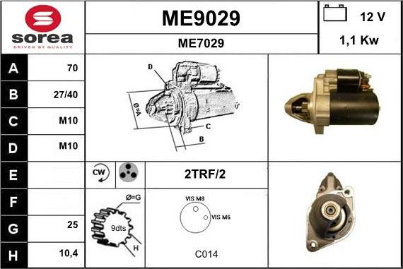 SNRA ME9029 - Стартер avtolavka.club