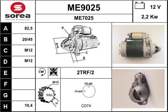 SNRA ME9025 - Стартер avtolavka.club