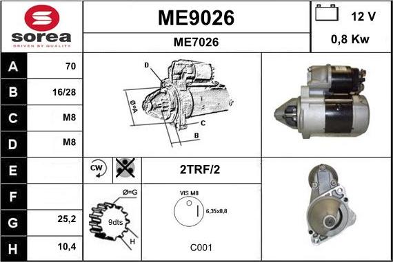 SNRA ME9026 - Стартер avtolavka.club